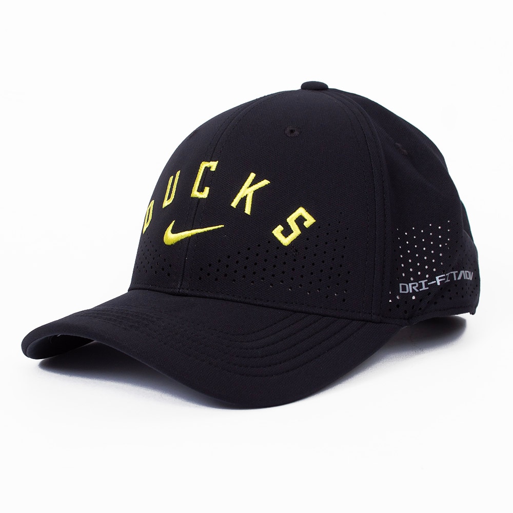 Classic Oregon O, Nike, Black, Curved Bill, Performance/Dri-FIT, Accessories, Unisex, Structured, Arched Ducks, Adjustable, Hat, 916409